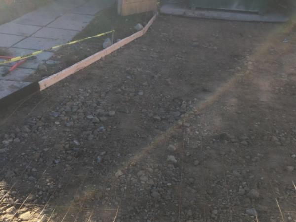 ODC Construction installs concrete pad ODC Construction prepares and pours concrete pad for Kinder Care dumpster